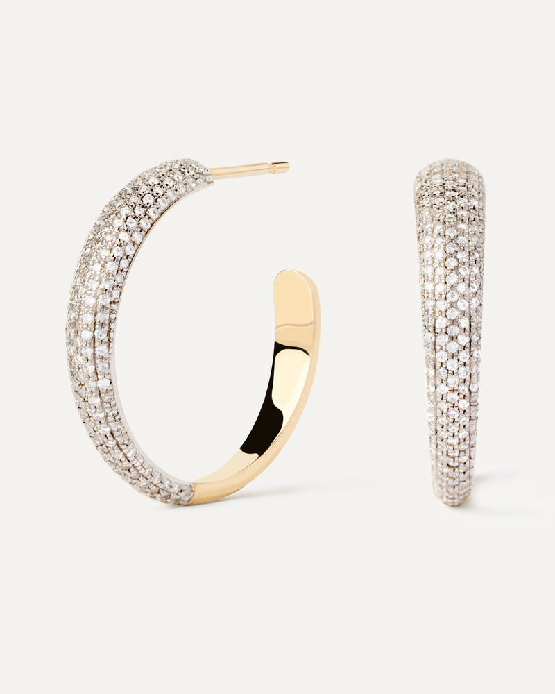 Diamonds and Gold Soho Hoops - 
  
    18K Gold
  
