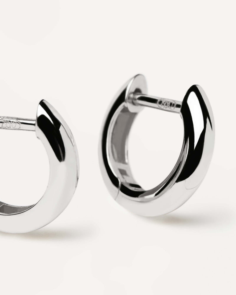 White Gold Bold Mini Hoops - 
  
    18K White gold / Rhodium silver plating
  
