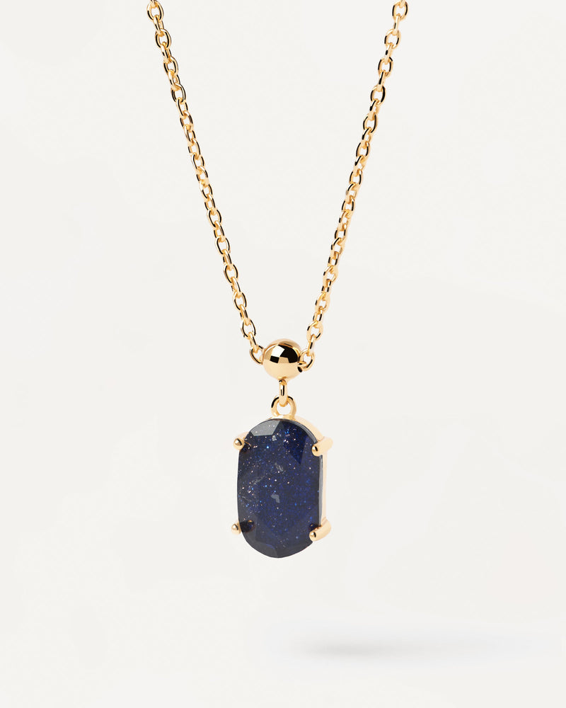 Charm Fortuna Con Pietra Arenaria Blu - 
  
    Argento sterling / Placcatura in Oro 18K
  
