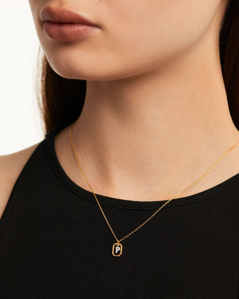 Mini Letter P Necklace - 
  
    Sterling Silver / 18K Gold plating
  
