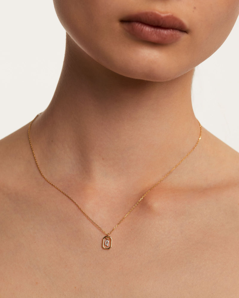 Mini Letter Q Necklace - 
  
    Sterling Silver / 18K Gold plating
  
