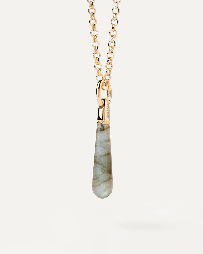 Labradorite Large Drop Pendant - 
  
    Sterling Silver / 18K Gold plating
  
