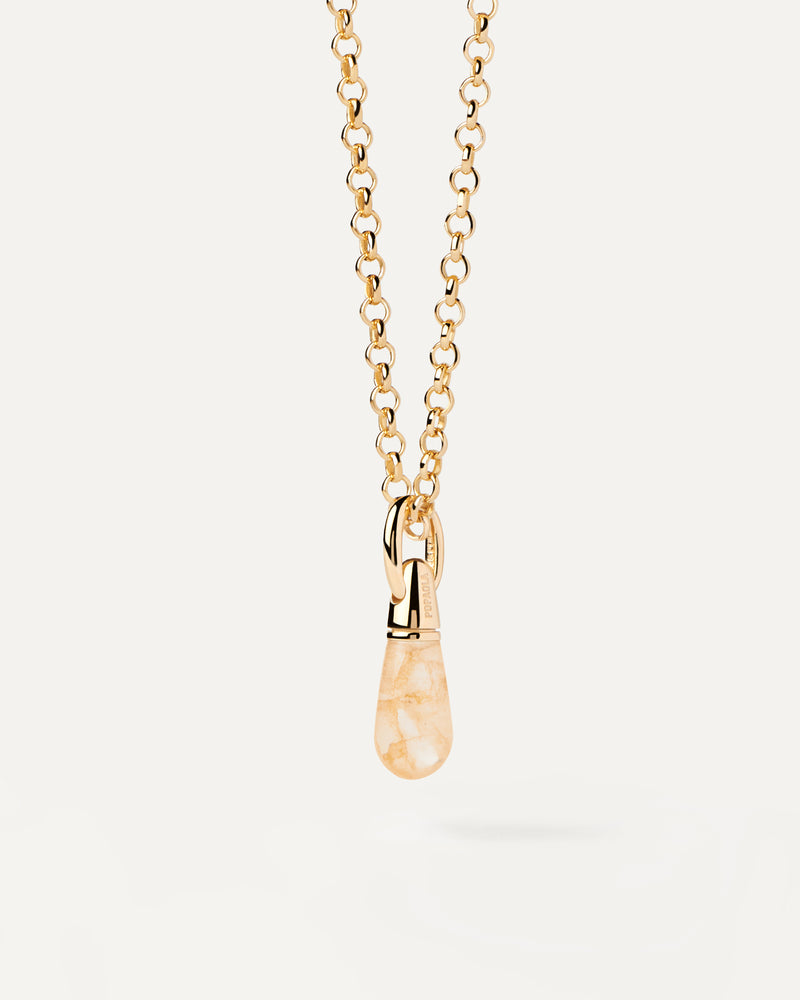 Yellow Aventurine Drop Pendant - 
  
    Sterling Silver / 18K Gold plating
  
