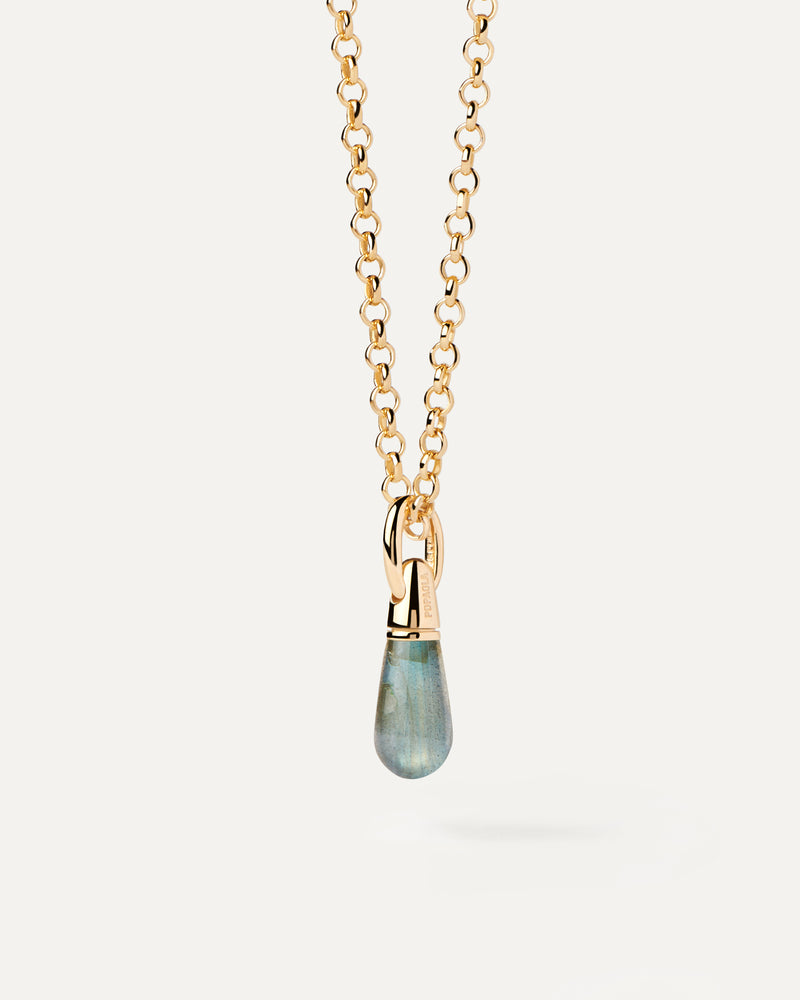 Labradorite Drop Pendant - 
  
    Sterling Silver / 18K Gold plating
  
