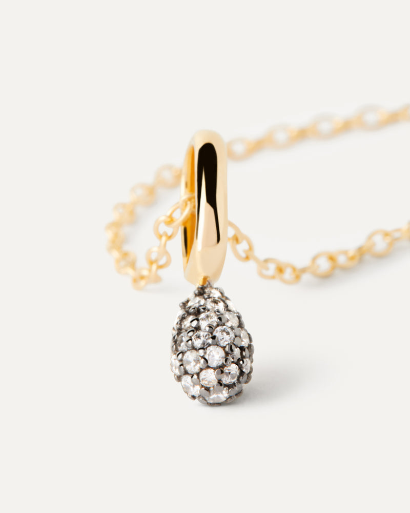 Pavé Lava Necklace - 
  
    Sterling Silver / 18K Gold plating
  
