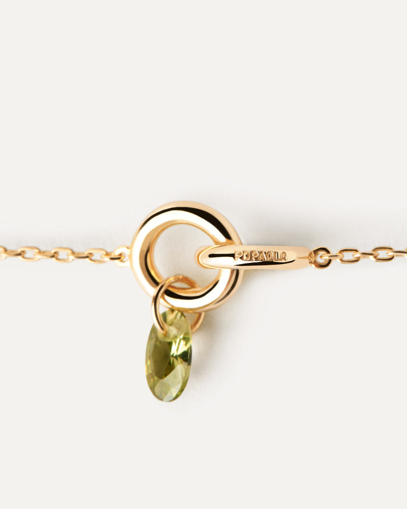 Collana Lily verde - 
  
    Argento sterling / Placcatura in Oro 18K
  
