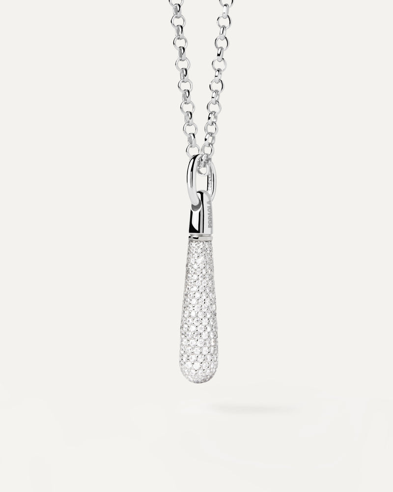 Ciondolo in Argento Pavé Large Drop - 
  
    Argento sterling
  
