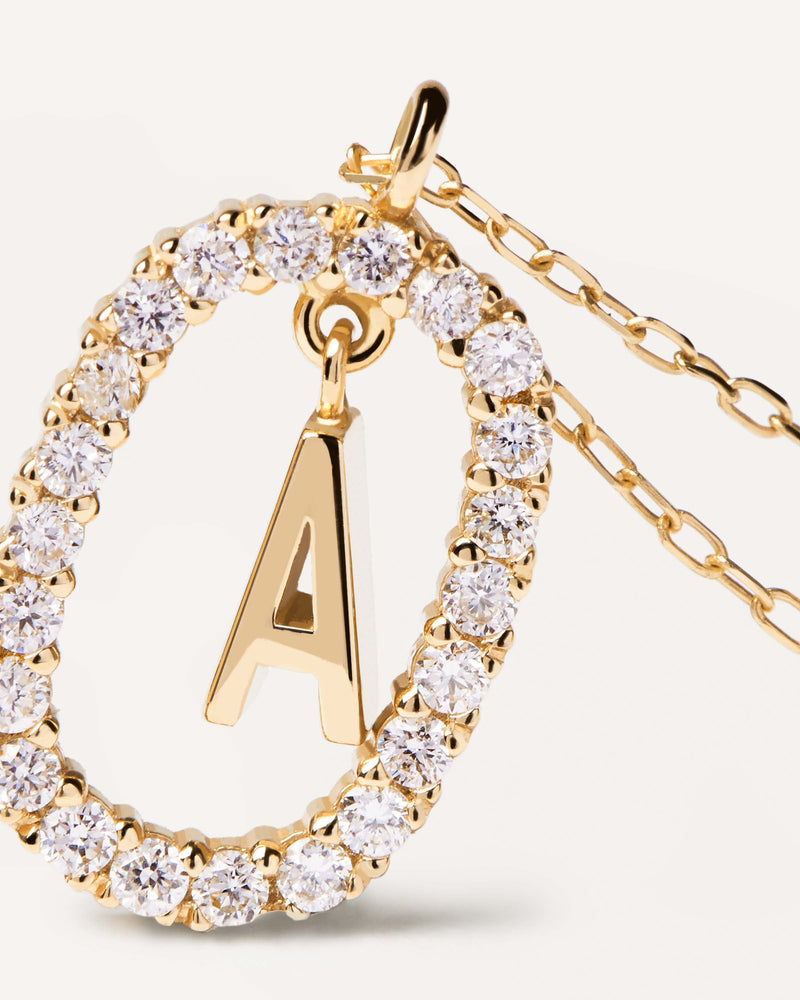 Diamonds and Gold Letter A Necklace - 
  
    18K Gold
  
