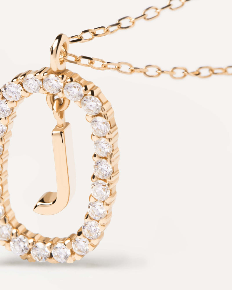 Diamonds and Gold Letter J Necklace - 
  
    18K Gold
  
