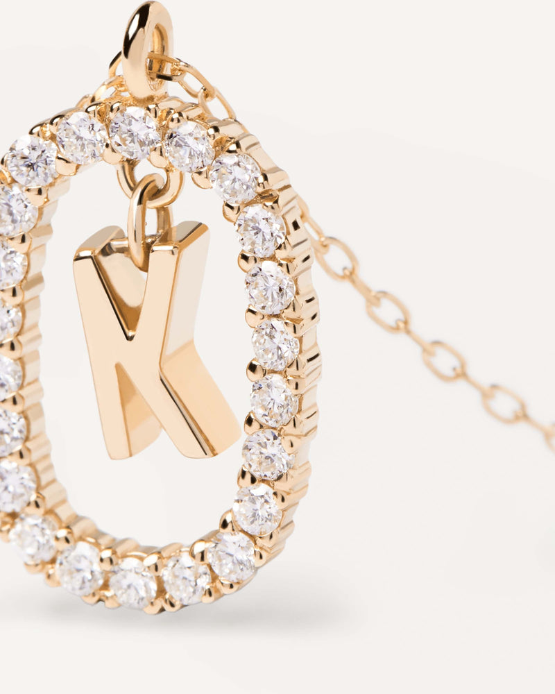 Diamonds and Gold Letter K Necklace - 
  
    18K Gold
  
