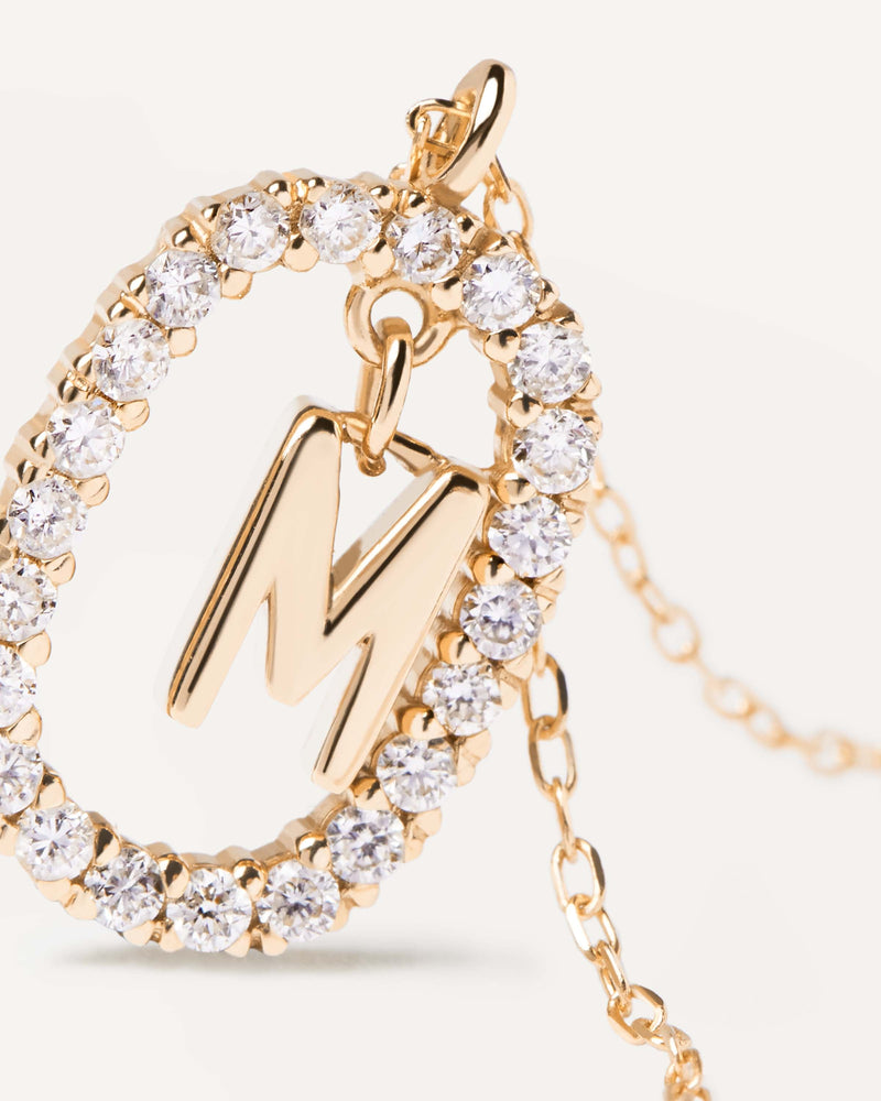 Diamonds and Gold Letter M Necklace - 
  
    18K Gold
  
