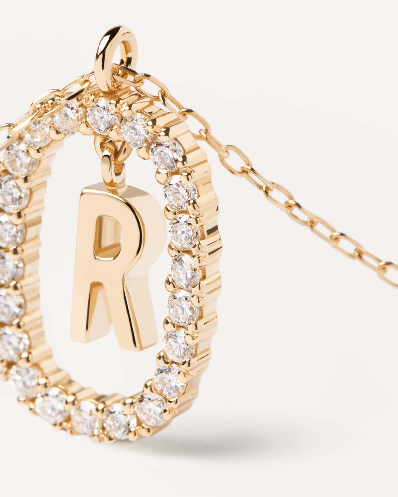 Diamonds and Gold Letter R Necklace - 
  
    18K Gold
  
