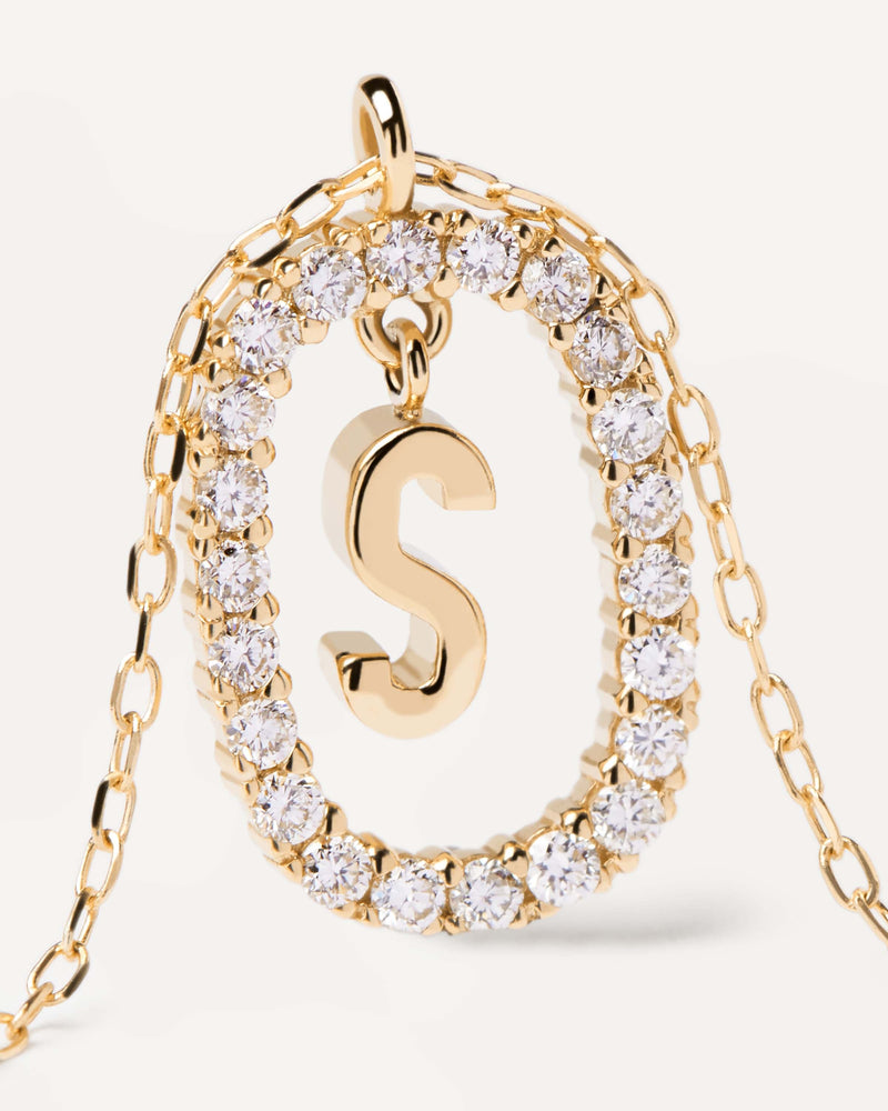 Diamonds and Gold Letter S Necklace - 
  
    18K Gold
  
