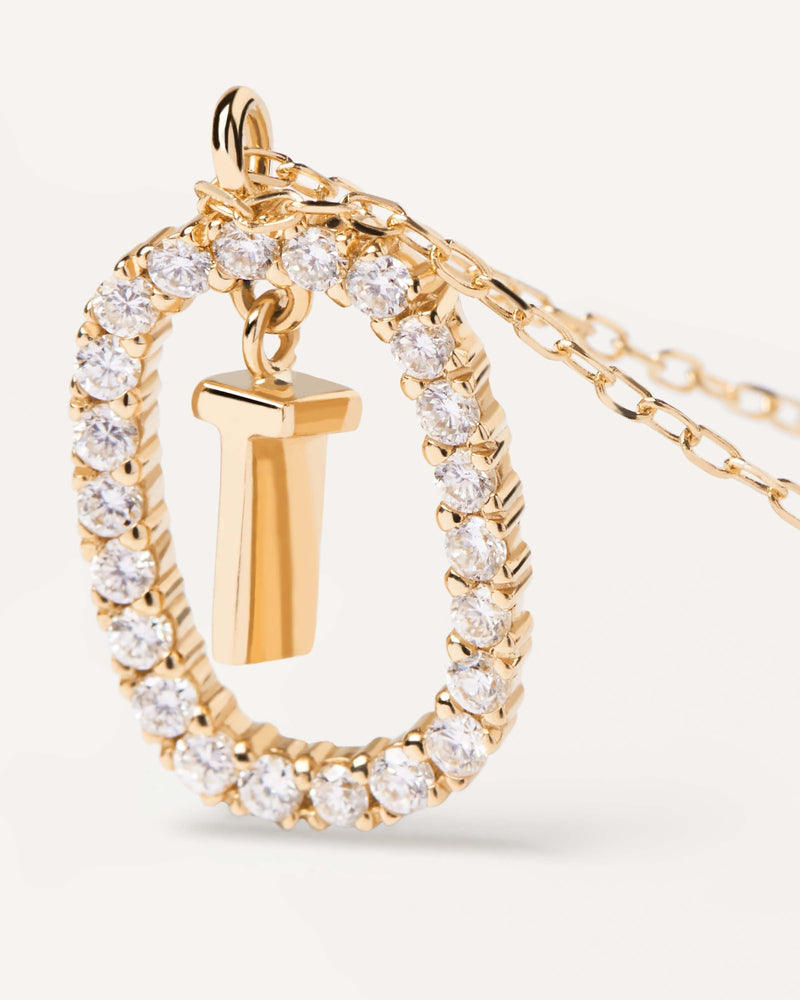 Diamonds and Gold Letter T Necklace - 
  
    18K Gold
  
