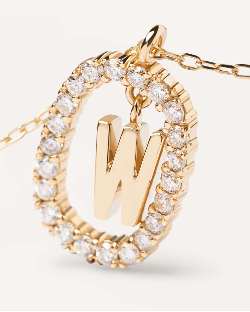 Diamonds and Gold Letter W Necklace - 
  
    18K Gold
  
