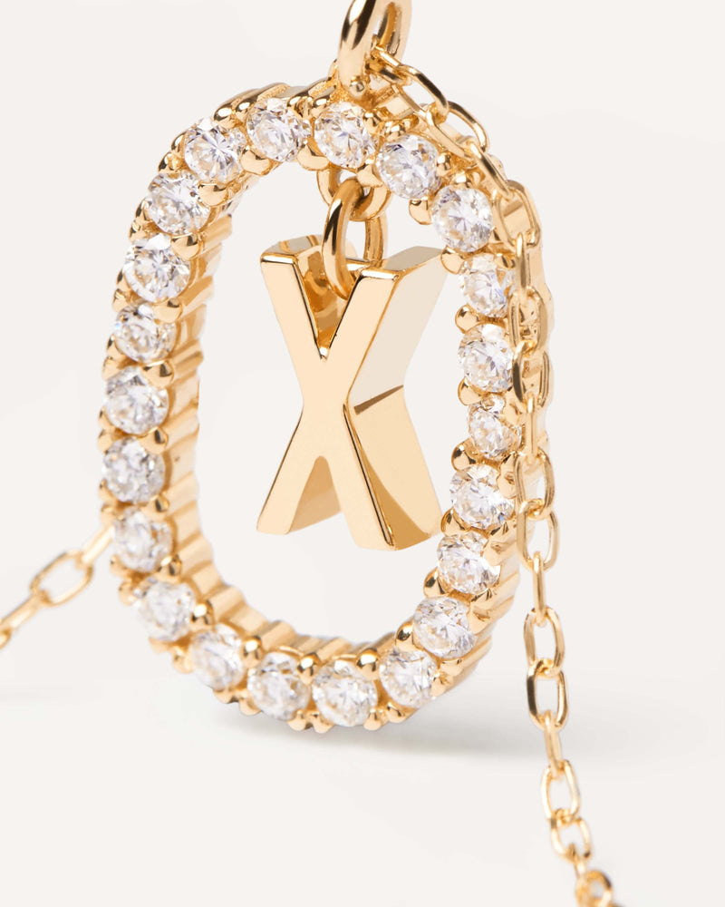 Diamonds and Gold Letter X Necklace - 
  
    18K Gold
  
