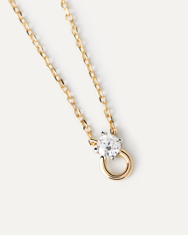 Diamond And Gold Ari Solitary Necklace - 
  
    18K Gold
  
