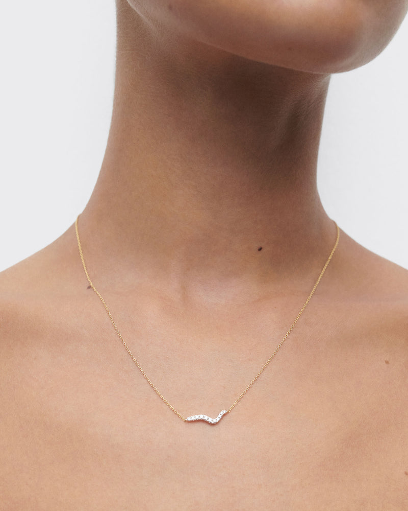 Diamonds and gold Flow necklace - 
  
    18K Gold
  
