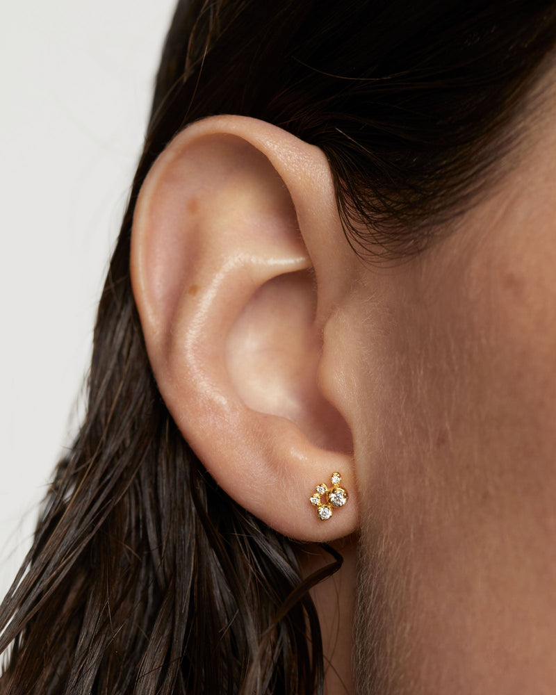 Piercing oreja stud Bubble - 
  
    Plata de Ley / Baño de Oro 18K
  
