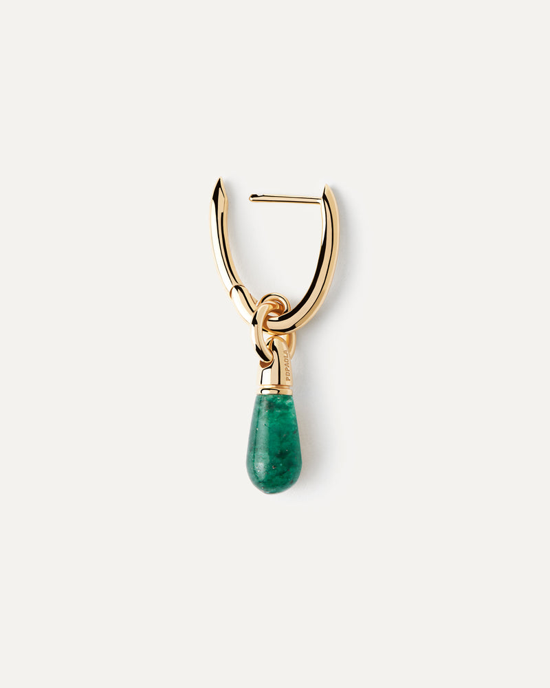 Green Aventurine Jupiter Single Hoop - 
  
    Sterling Silver / 18K Gold plating
  
