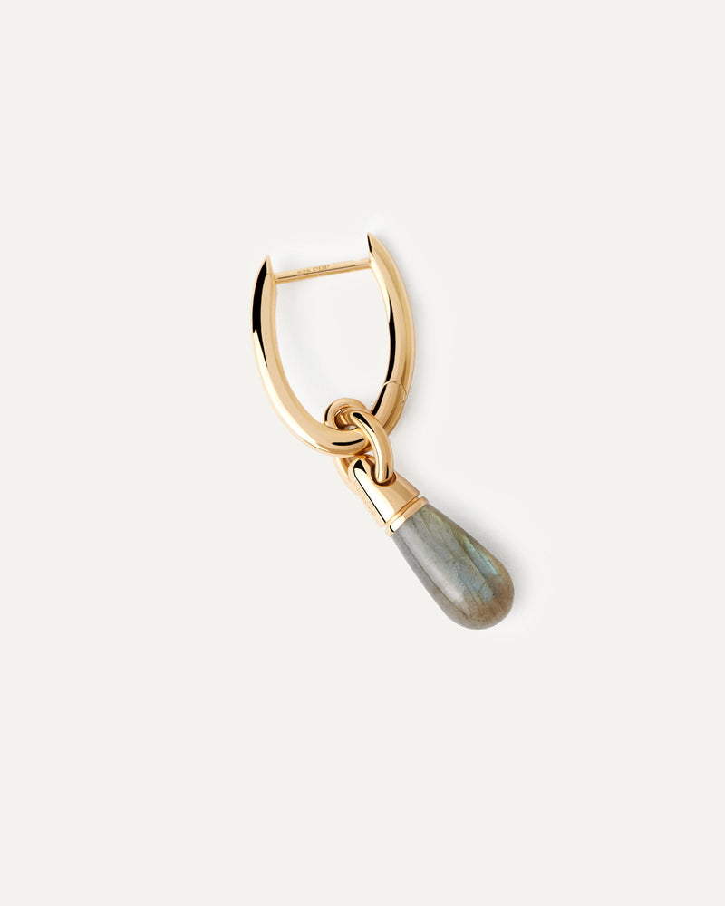 Orecchino a Cerchio Singolo Labradorite Jupiter - 
  
    Argento sterling / Placcatura in Oro 18K
  
