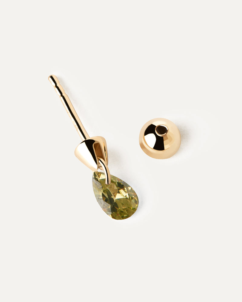 Green Lily single earring - 
  
    Sterling Silver / 18K Gold plating
  
