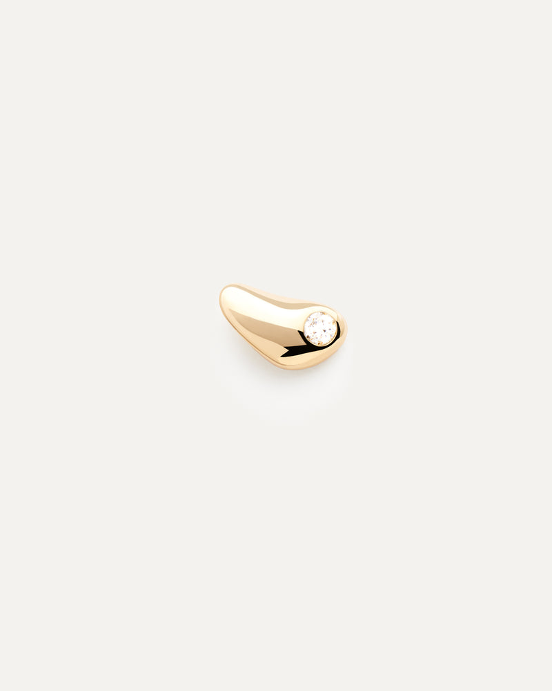 Orecchino a bottone singolo Delta - 
  
    Argento sterling / Placcatura in Oro 18K
  
