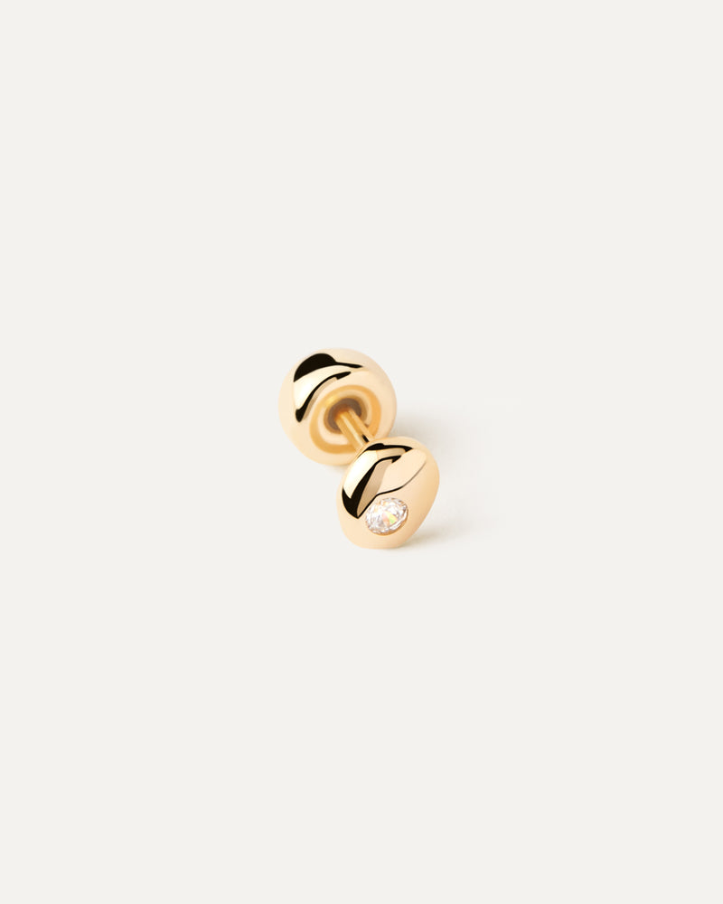 Orecchino a bottone singolo Sand - 
  
    Argento sterling / Placcatura in Oro 18K
  
