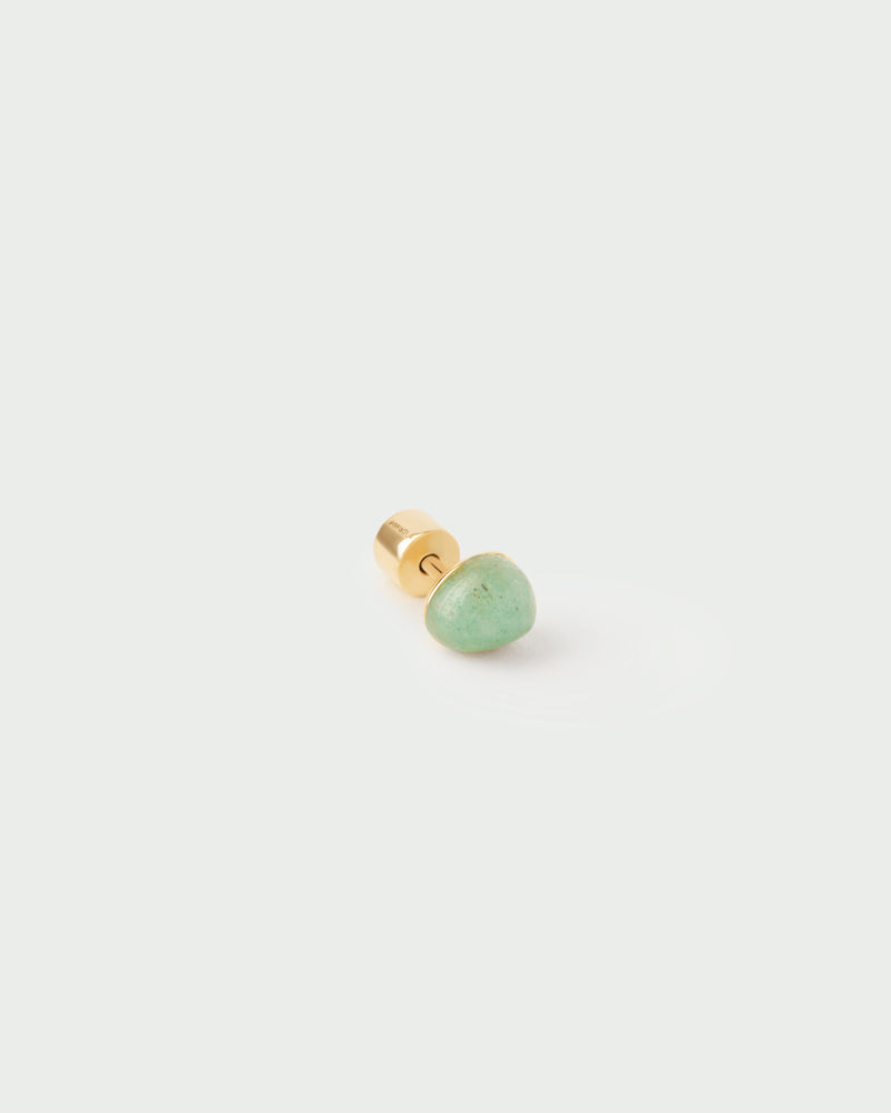 Piercing oreja Aventurina verde Gravity - 
  
    Plata de Ley / Baño de Oro 18K
  
