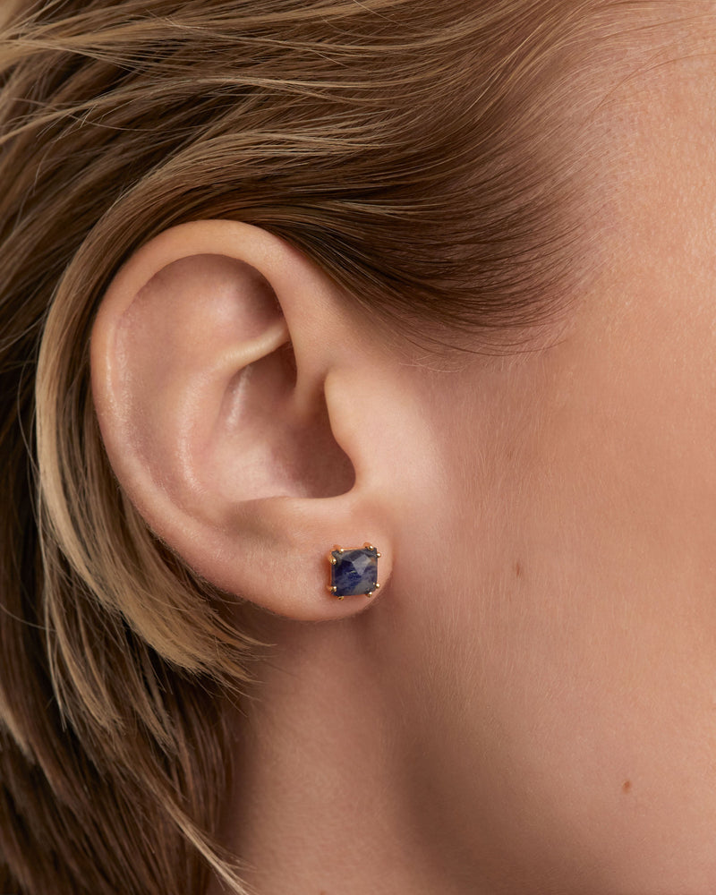 Suki Sodalite Single Earring - 
  
    Sterling Silver / 18K Gold plating
  
