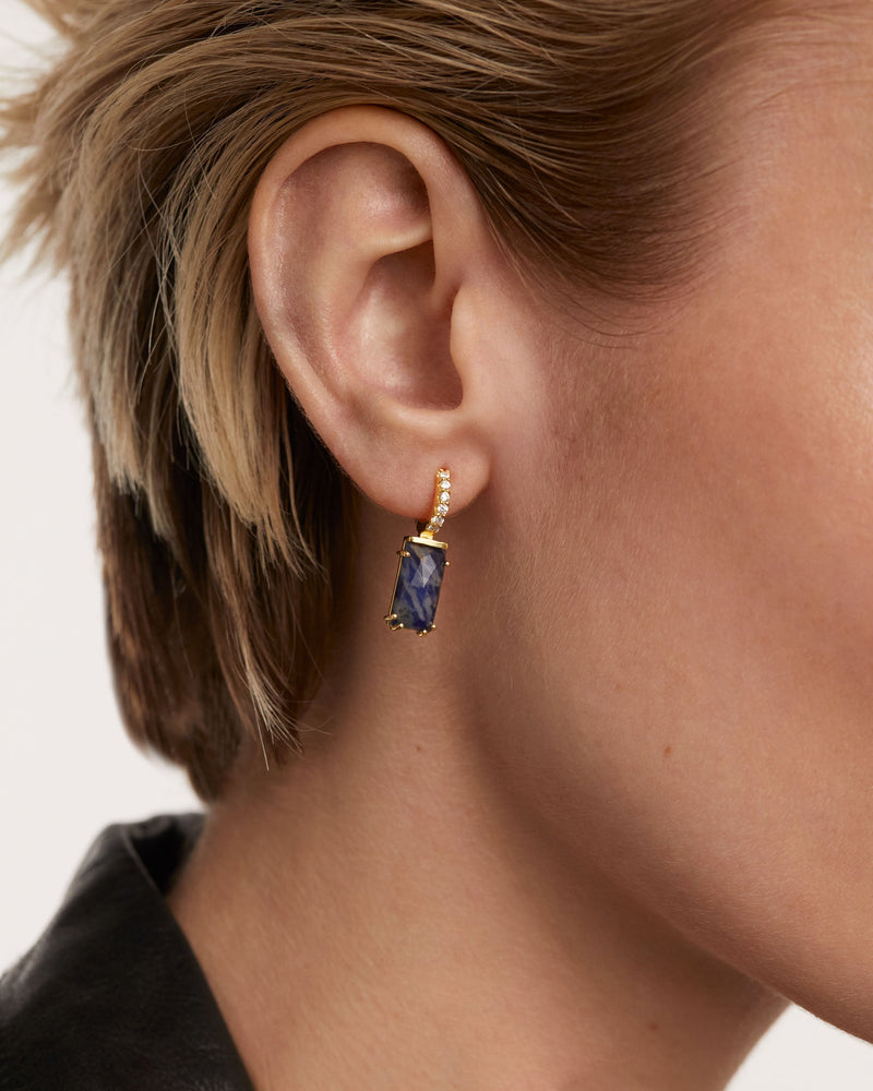 Kaori Sodalite Single Earring - 
  
    Sterling Silver / 18K Gold plating
  
