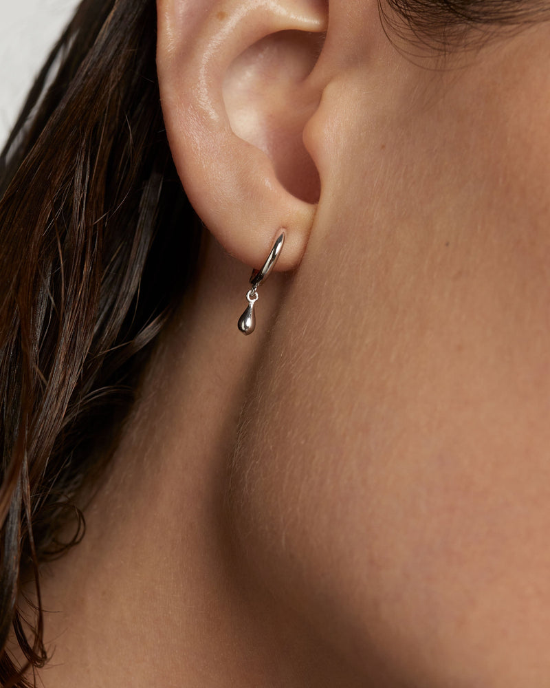 Teardrop silver single hoop Earring - 
  
    Sterling Silver
  
