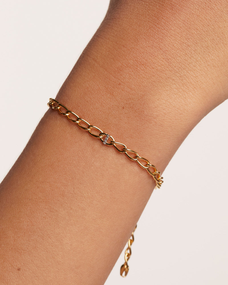 Letter I Chain Bracelet - 
  
    Sterling Silver / 18K Gold plating
  
