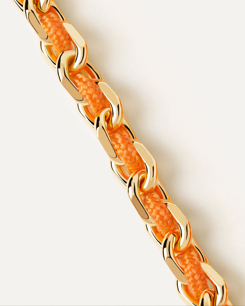 Pulsera Cordón y Cadena Tangerine - 
  
    Latón / Baño de Oro 18K
  
