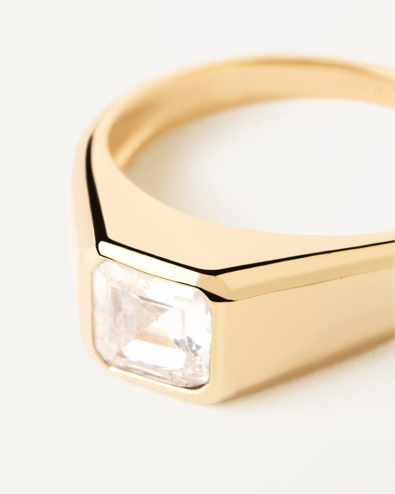 Square Shimmer Stamp Ring - 
  
    Sterling Silver / 18K Gold plating
  
