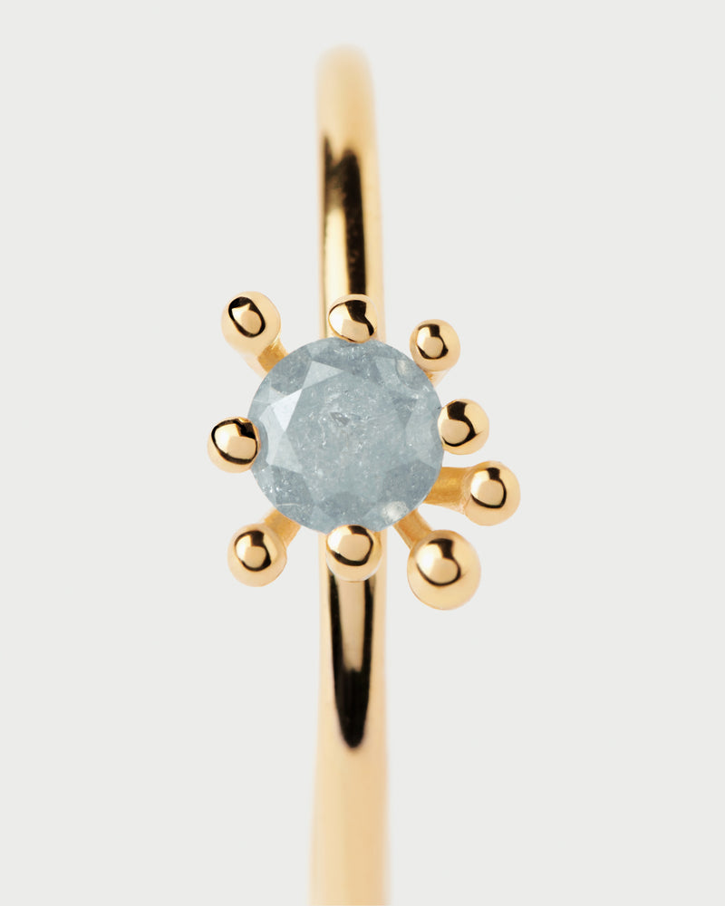 Anello Fleur Grigio - 
  
    Argento sterling / Placcatura in Oro 18K
  
