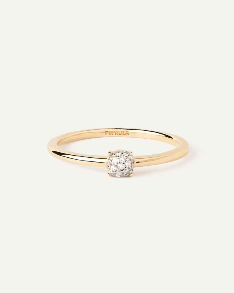 Bague solitaire en or et diamants Dona - 
  
    Or 18 carats
  
