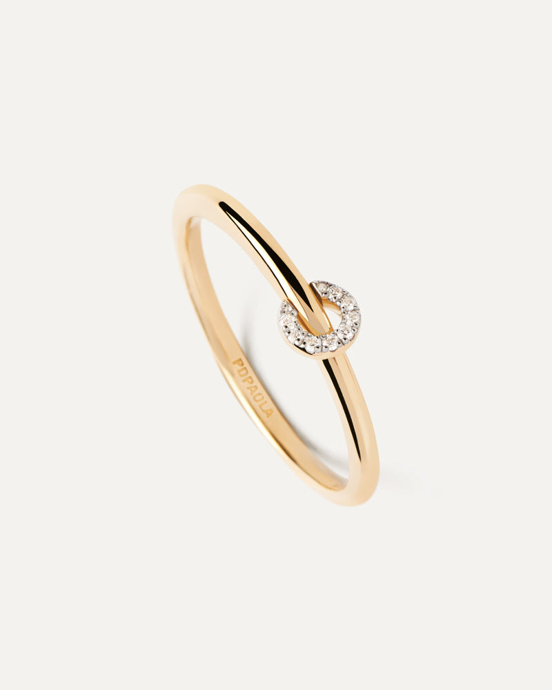 Diamonds and gold Loop ring - 
  
    18K Gold
  
