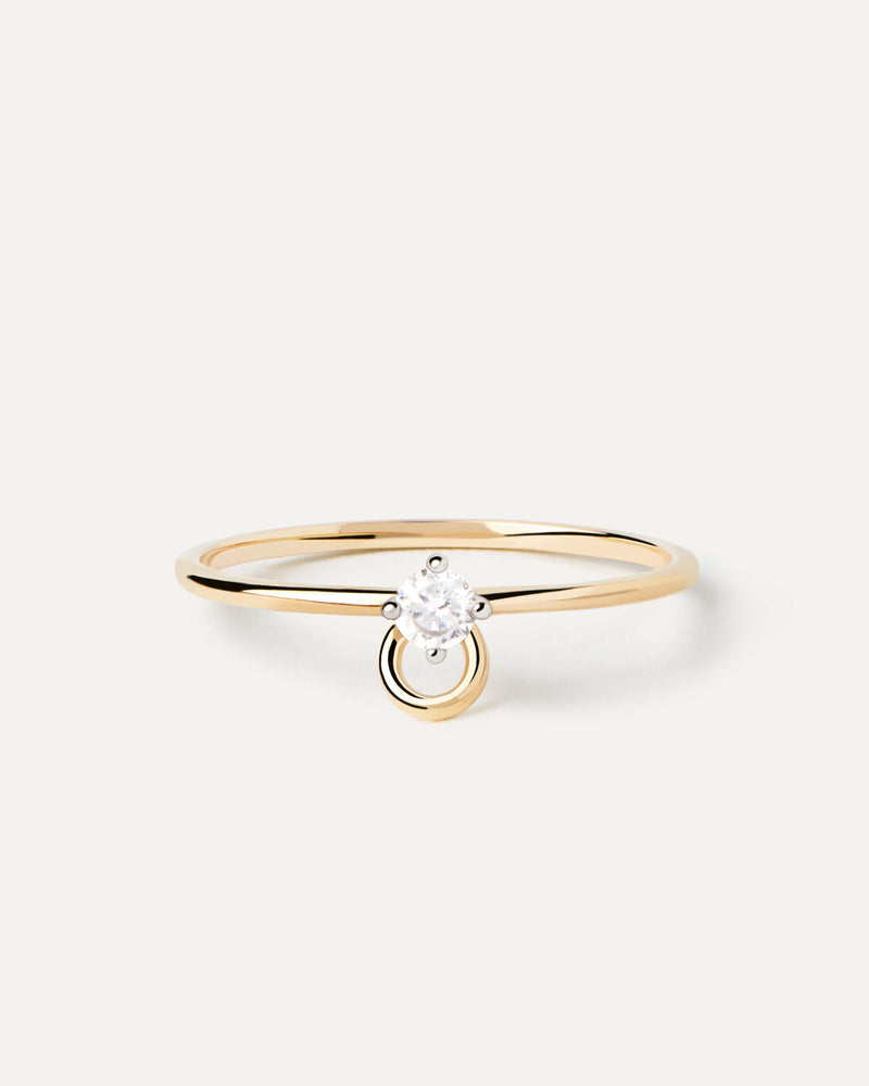 Diamond And Gold Ari Solitary Ring - 
  
    18K Gold
  
