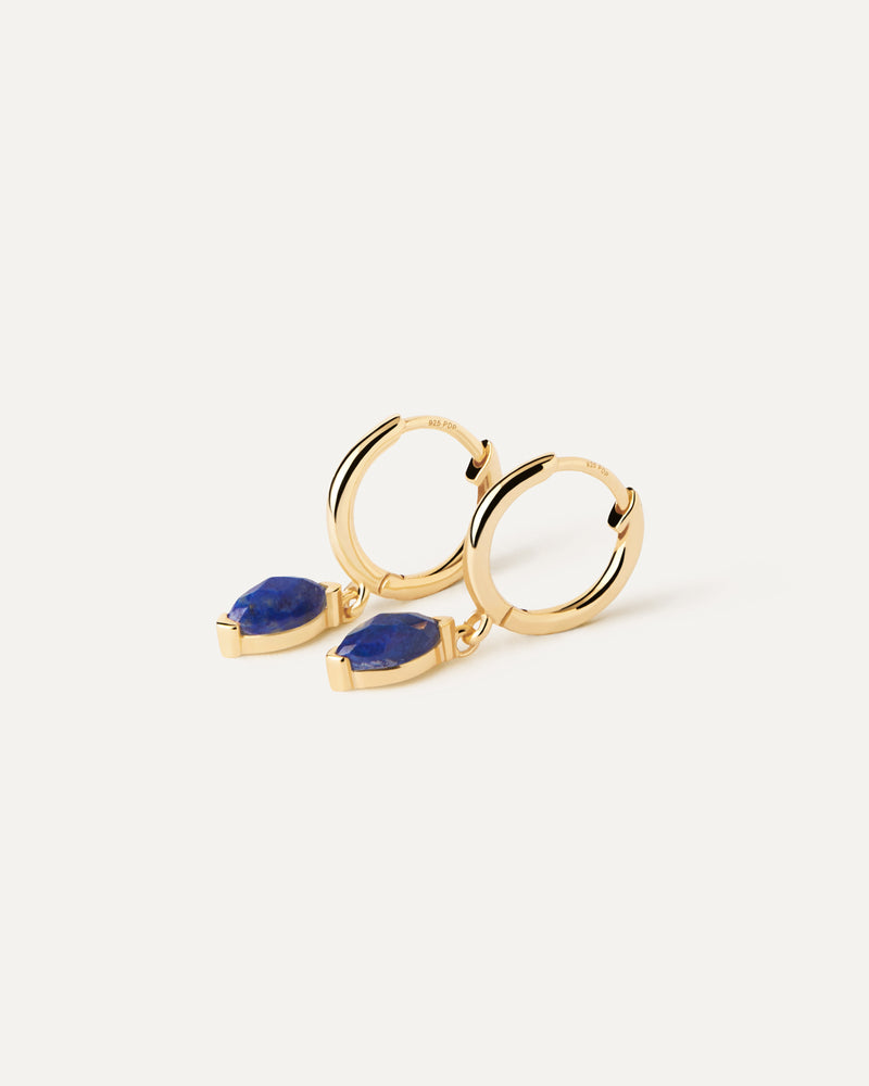 Lapis Lazuli Nomad Hoops - 
  
    Sterling Silver / 18K Gold plating
  
