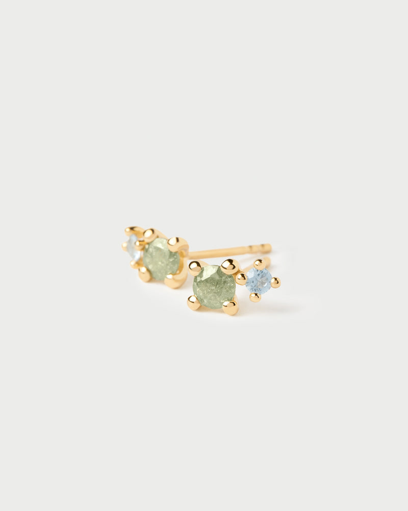 Orecchini a bottone Moss - 
  
    Argento sterling / Placcatura in Oro 18K
  
