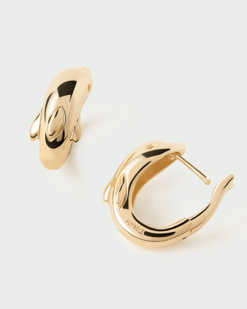 Aros Mini Dolphin - 
  
    Plata de Ley / Baño de Oro 18K
  
