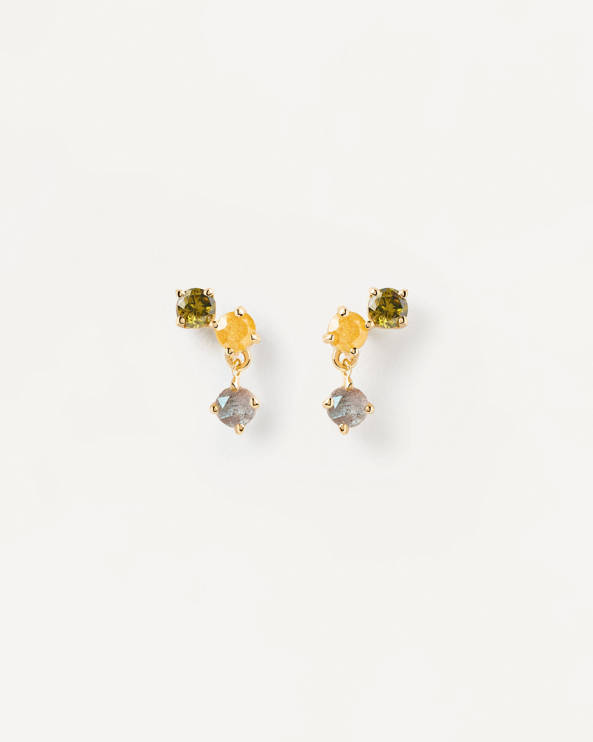 Dainty gold-plated earrings with zirconias | Flora Earrings | PDPAOLA