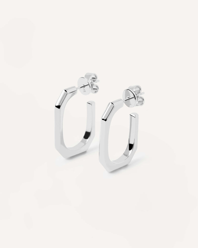 Orecchini Signature Link - 
  
    Ottone / Placcatura in argento rodiato
  
