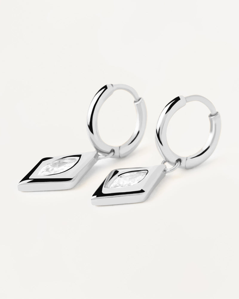 Kate Drop Silver Hoops - 
  
    Sterling Silver
  
