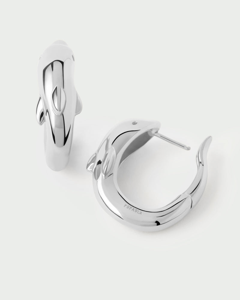 Orecchini a cerchio in argento Dolphin - 
  
    Argento sterling
  
