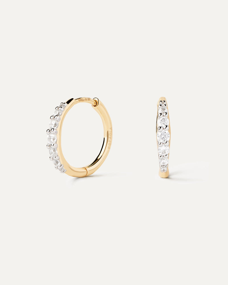 Diamonds And Gold Estella Mini Hoops - 
  
    18K Gold
  
