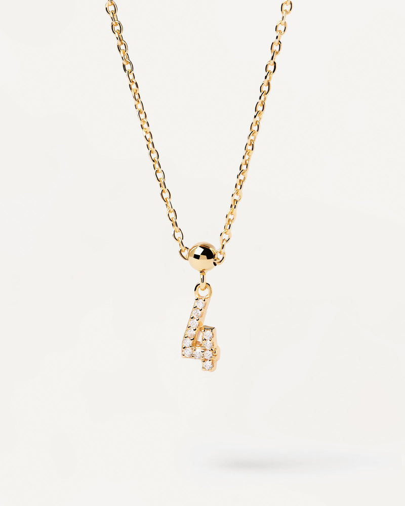 Charm Numero 4 - 
  
    Argento sterling / Placcatura in Oro 18K
  
