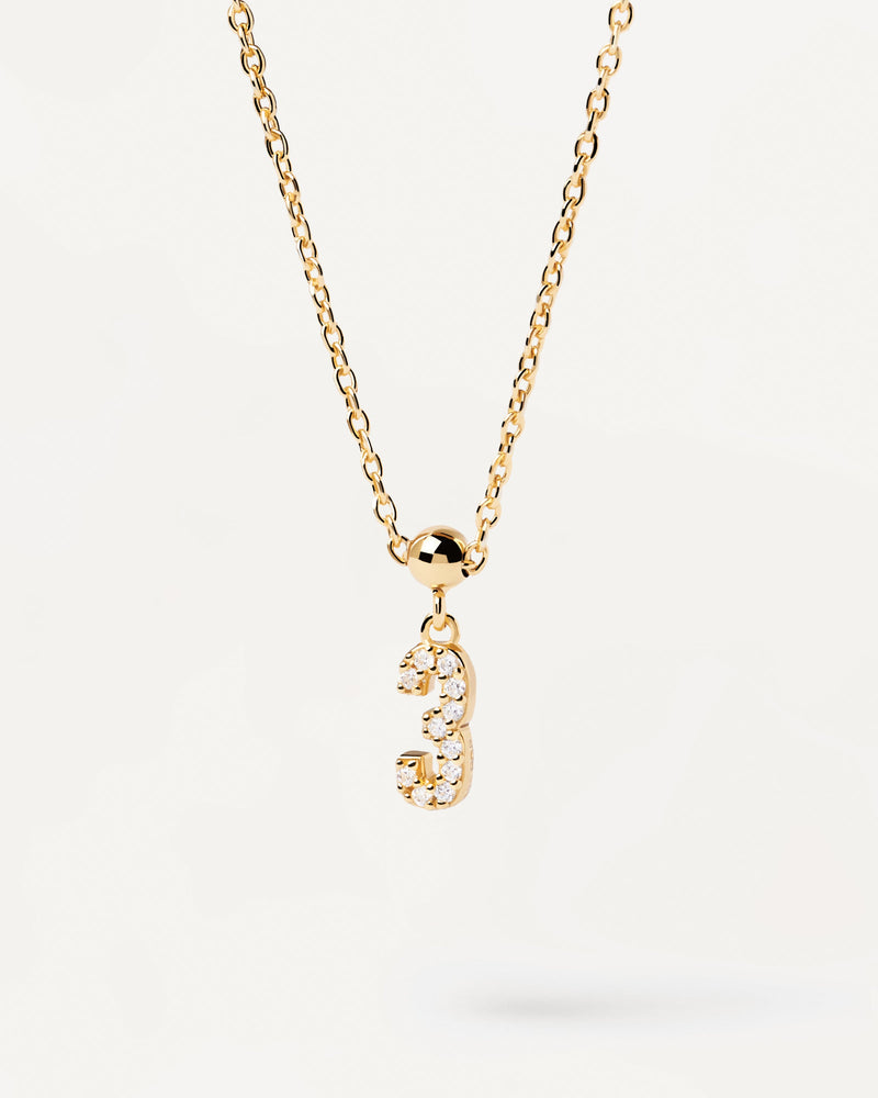 Charm Numero 3 - 
  
    Argento sterling / Placcatura in Oro 18K
  
