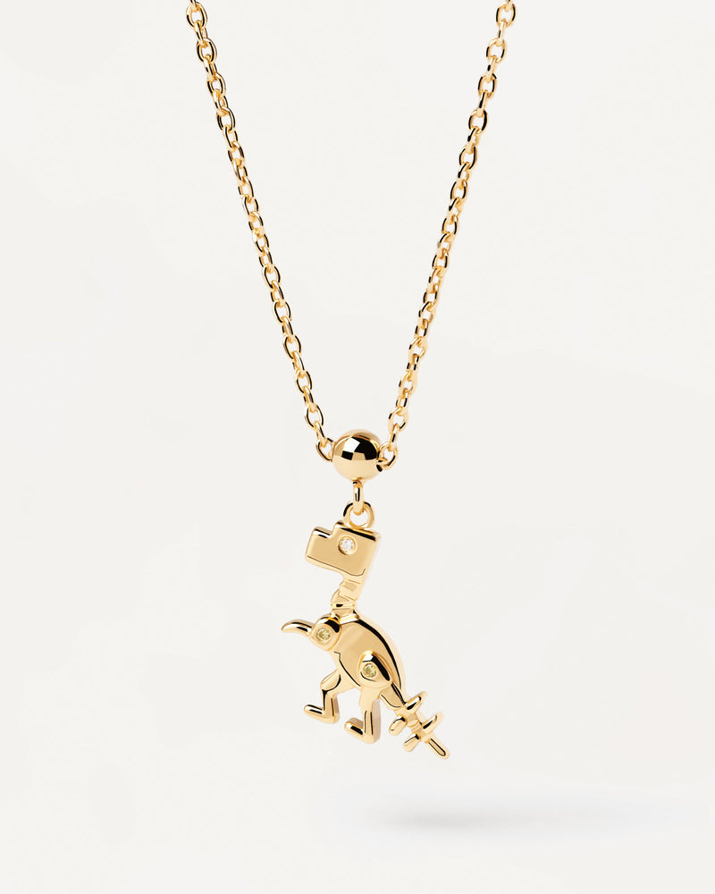 Dino Charm - 
  
    Sterling Silver / 18K Gold plating
  
